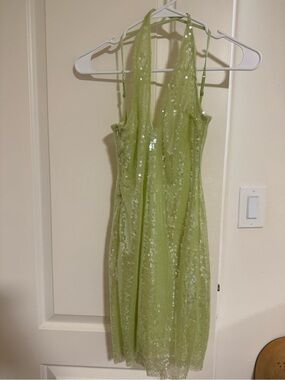 Oh Polly Lime Green Sequin Dress